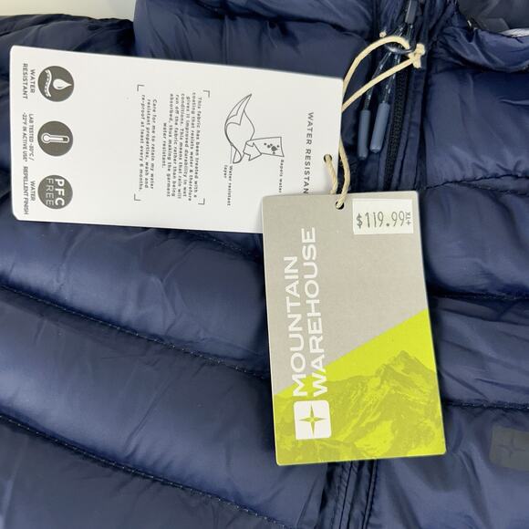 Mountain Warehouse Womens Full Zip Blue Florence Puffer Padded Long Jacket Sz 4 - Picture 2 of 14